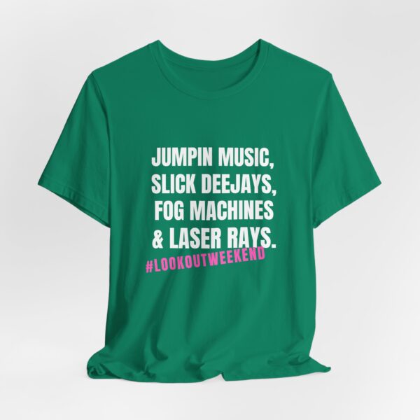 Jumpin Music Slick Deejays Fog Machines And Laser Rays T-Shirt – Vintage Rave Vibes - Image 5