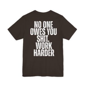 (BACK) Motivational Workout Tee |Nobody Cares No One Owes You Sht Work HarderT-Shirt — Motivation You Can Wear