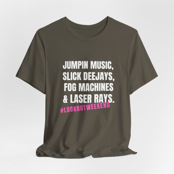 Jumpin Music Slick Deejays Fog Machines And Laser Rays T-Shirt – Vintage Rave Vibes - Image 4