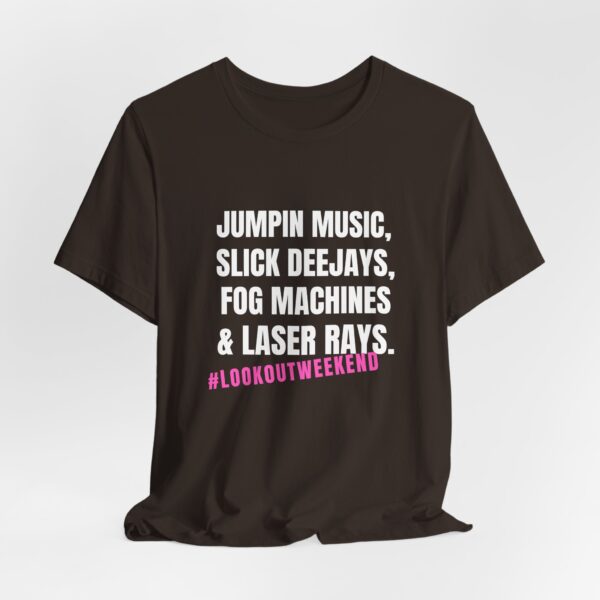 Jumpin Music Slick Deejays Fog Machines And Laser Rays T-Shirt – Vintage Rave Vibes