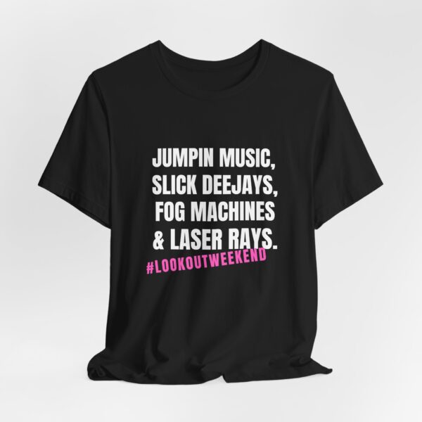 Jumpin Music Slick Deejays Fog Machines And Laser Rays T-Shirt – Vintage Rave Vibes - Image 2