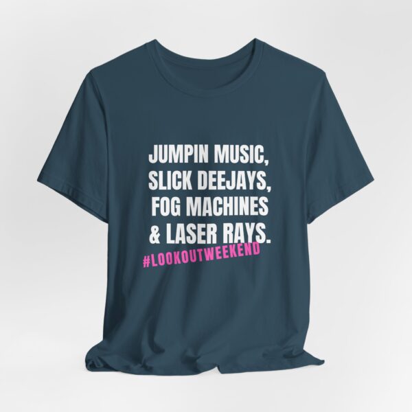 Jumpin Music Slick Deejays Fog Machines And Laser Rays T-Shirt – Vintage Rave Vibes - Image 6